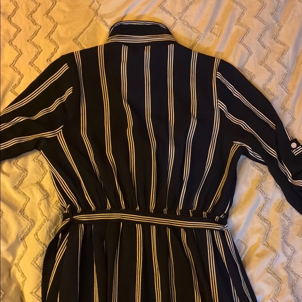 Monteau Striped Button-Up Shirt Dress - Picture 8 of 11